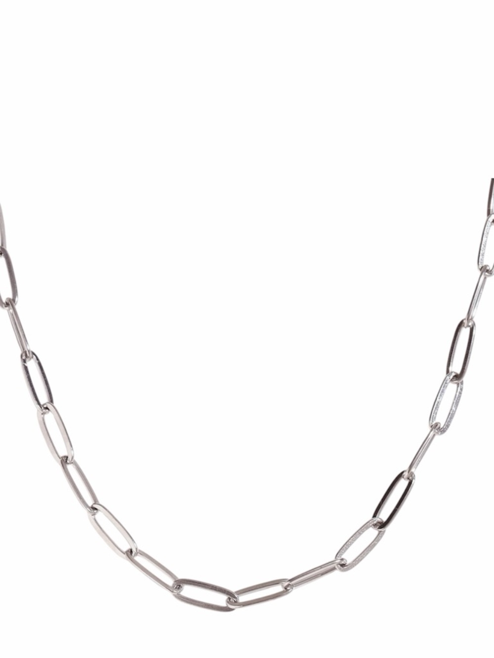Paperclip Link Chain Necklace NWT 18KT White Gold Plated